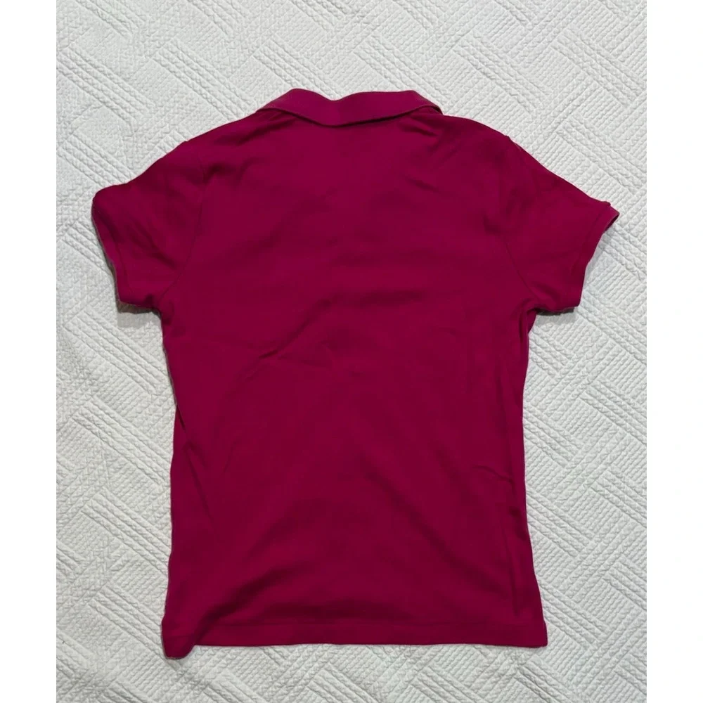 Ralph Lauren Youth Girls Polo Size Large Pink Collar Classic Short Sleeve